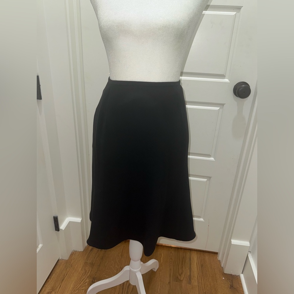 Vintage Armani Collezioni. Black Lined A-Line Skirt. Size 8.
